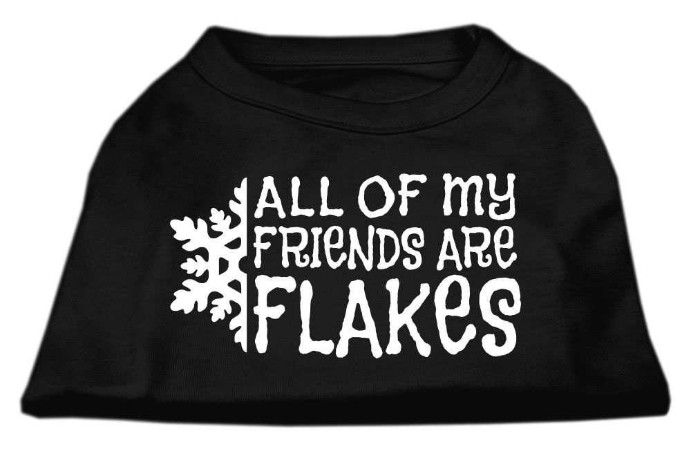All my friends are Flakes Screen Print Shirt Black S